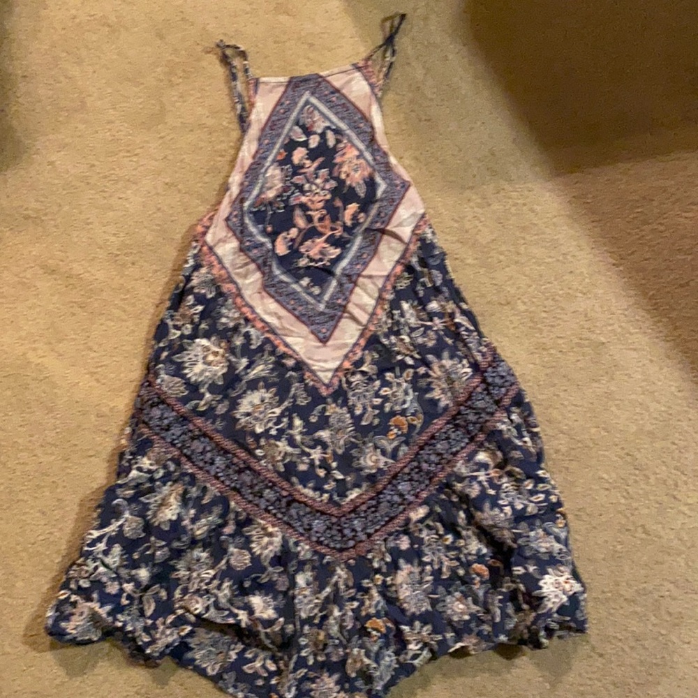 𝘼merican Eagle Sundress - Blue Viscose Fabric